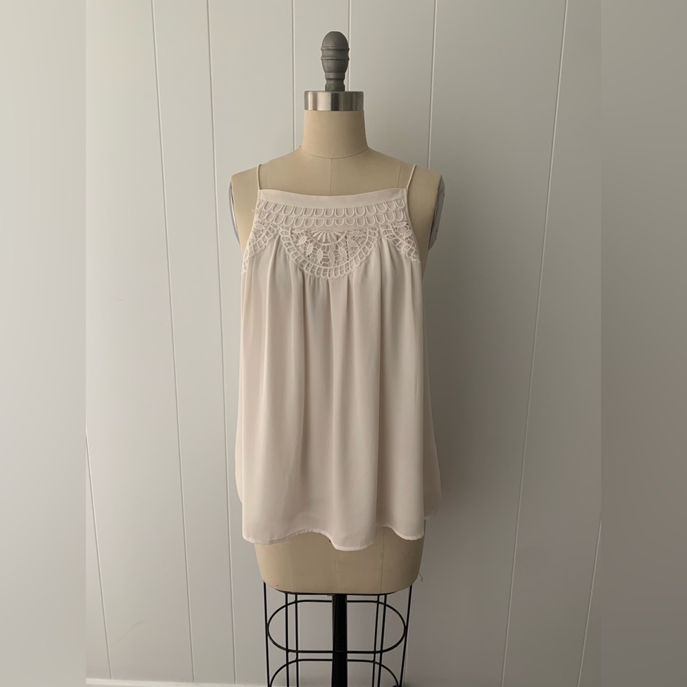 Loft Ivory Camisole with Lace